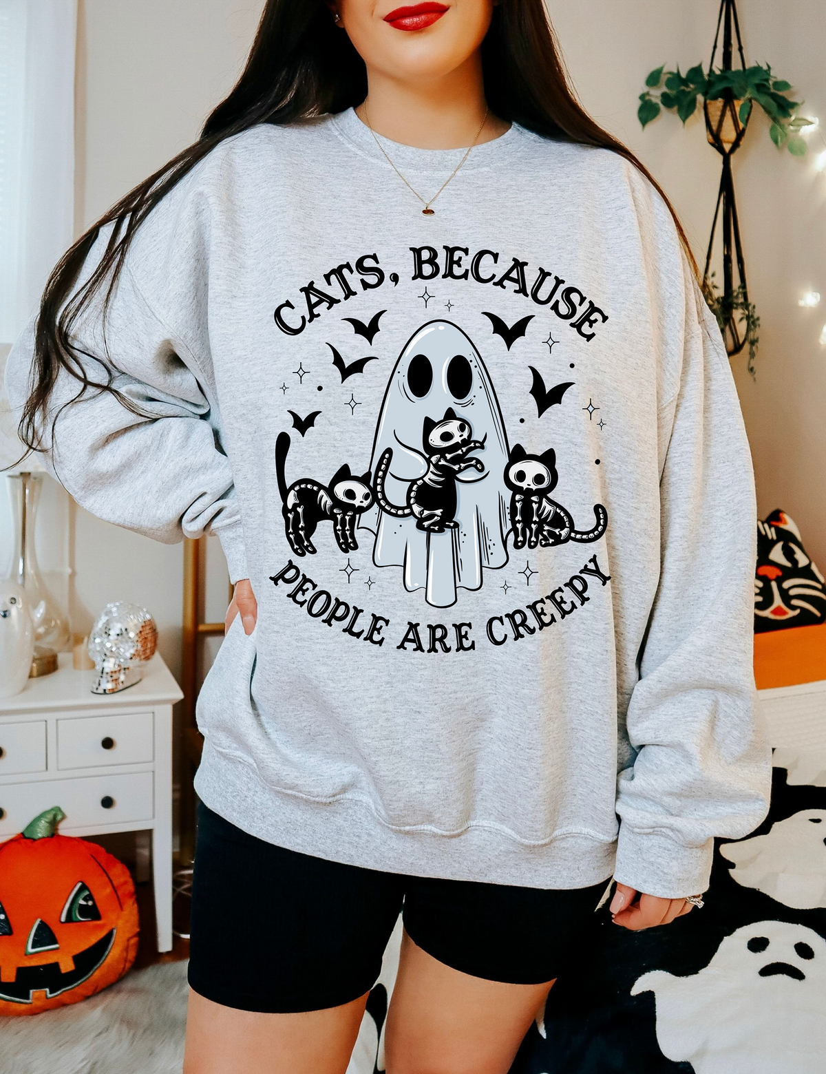 Cats, People are Creepy Sweatshirt
