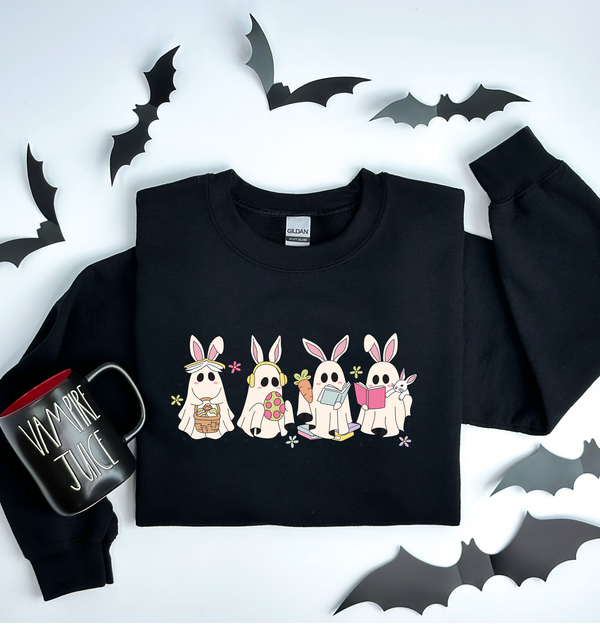 Ghost Bunnies Reading Sweatshirt