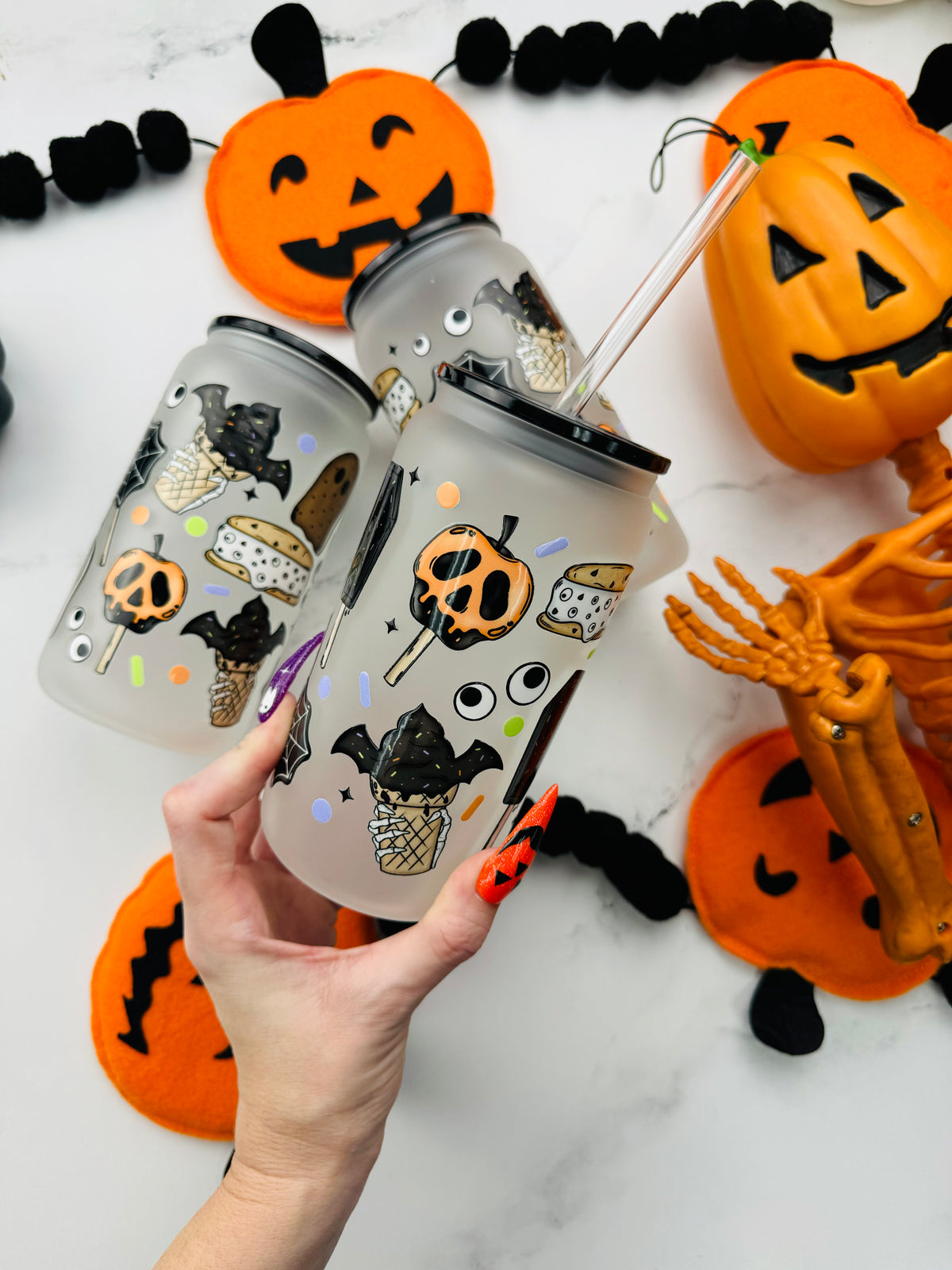 Halloween Ice Creams Glass Cup