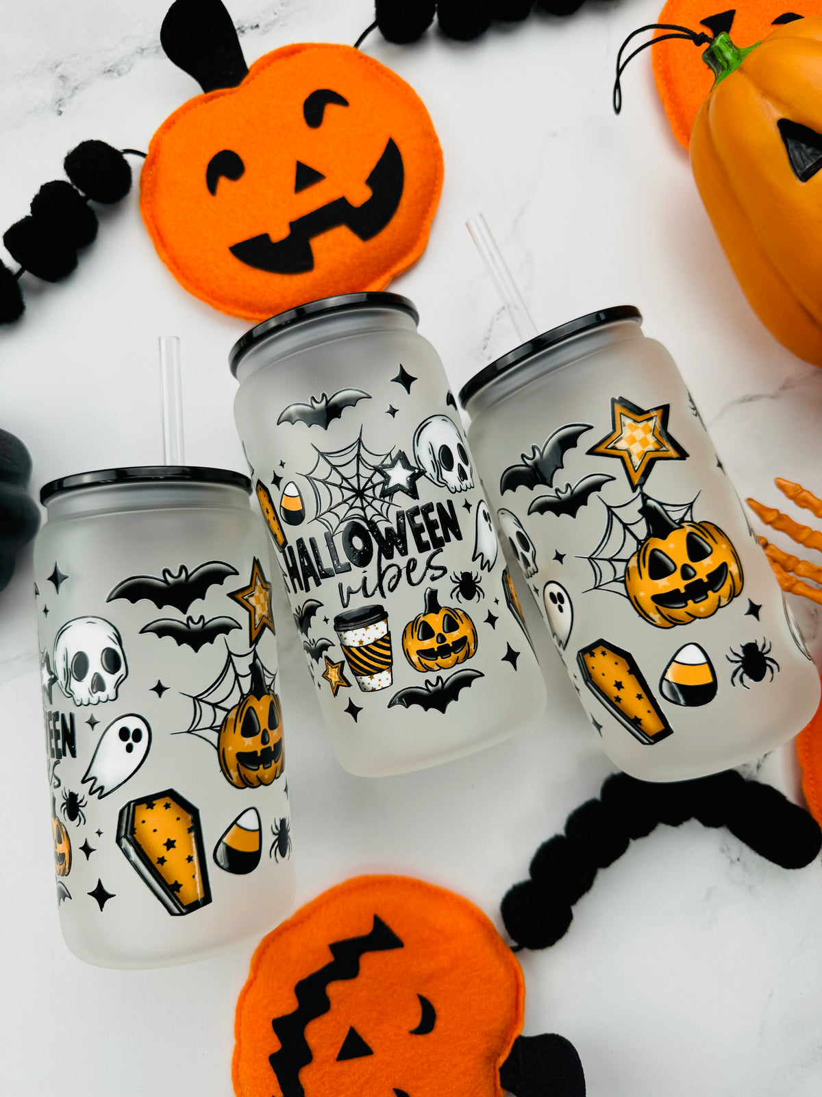 Halloween Vibes Glass Cup