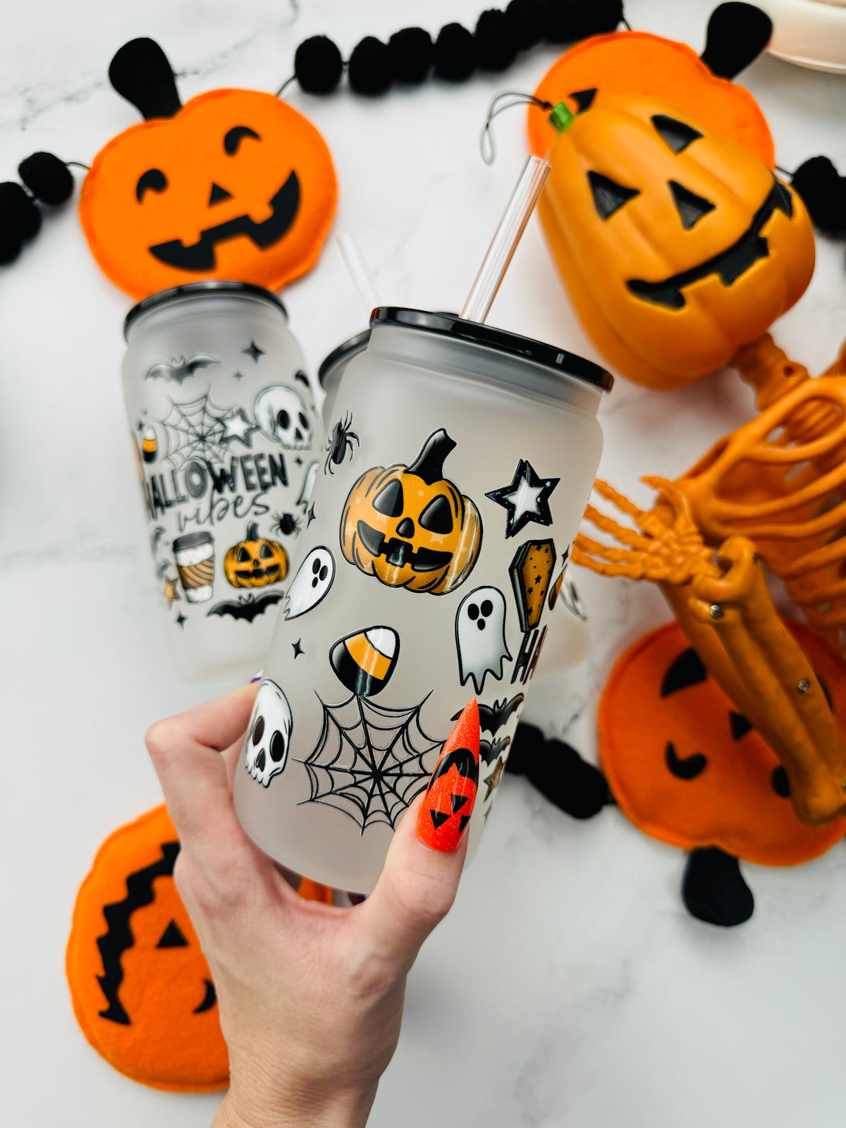 Halloween Vibes Glass Cup