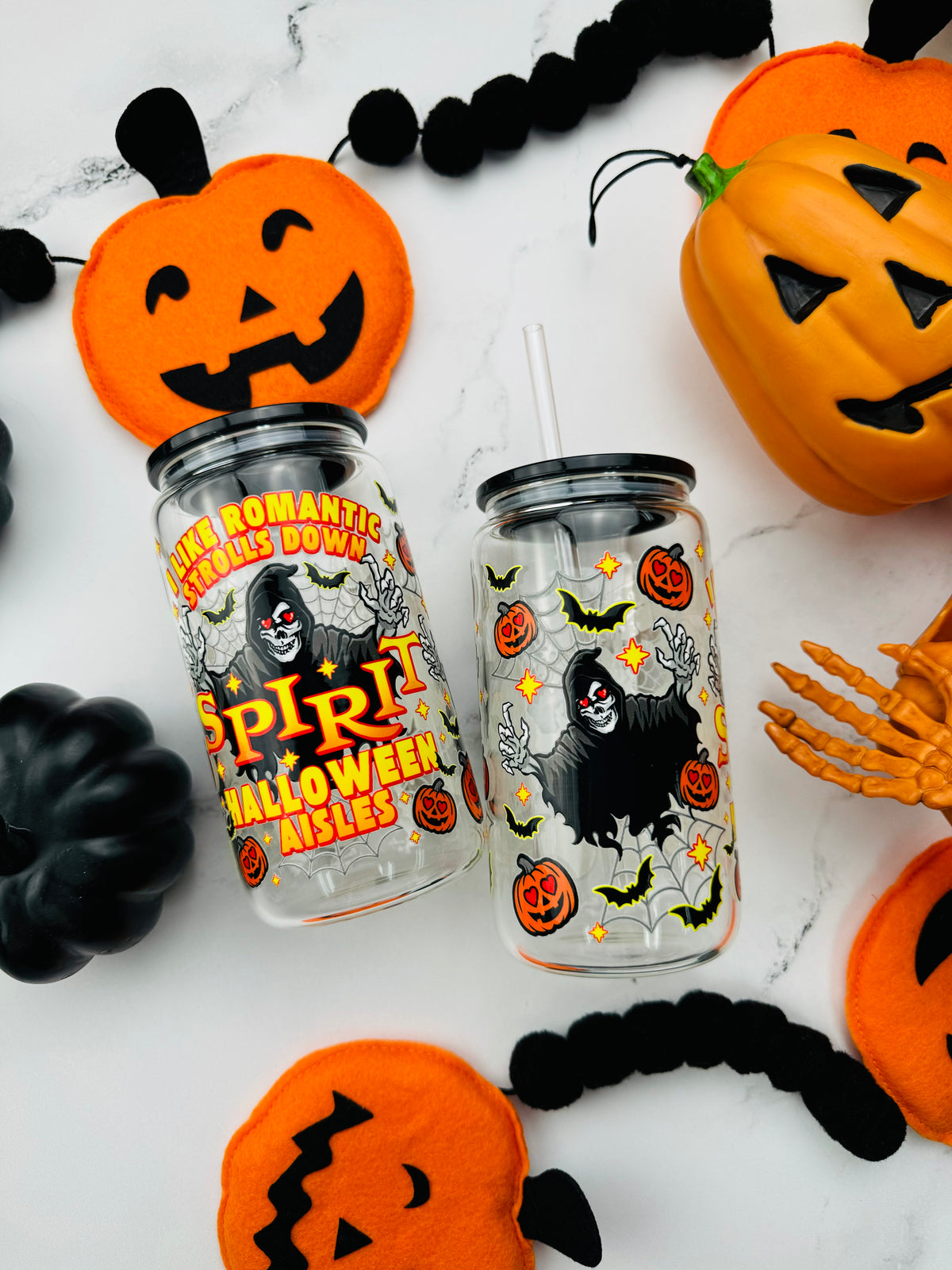 Halloween Strolls Glass Cup