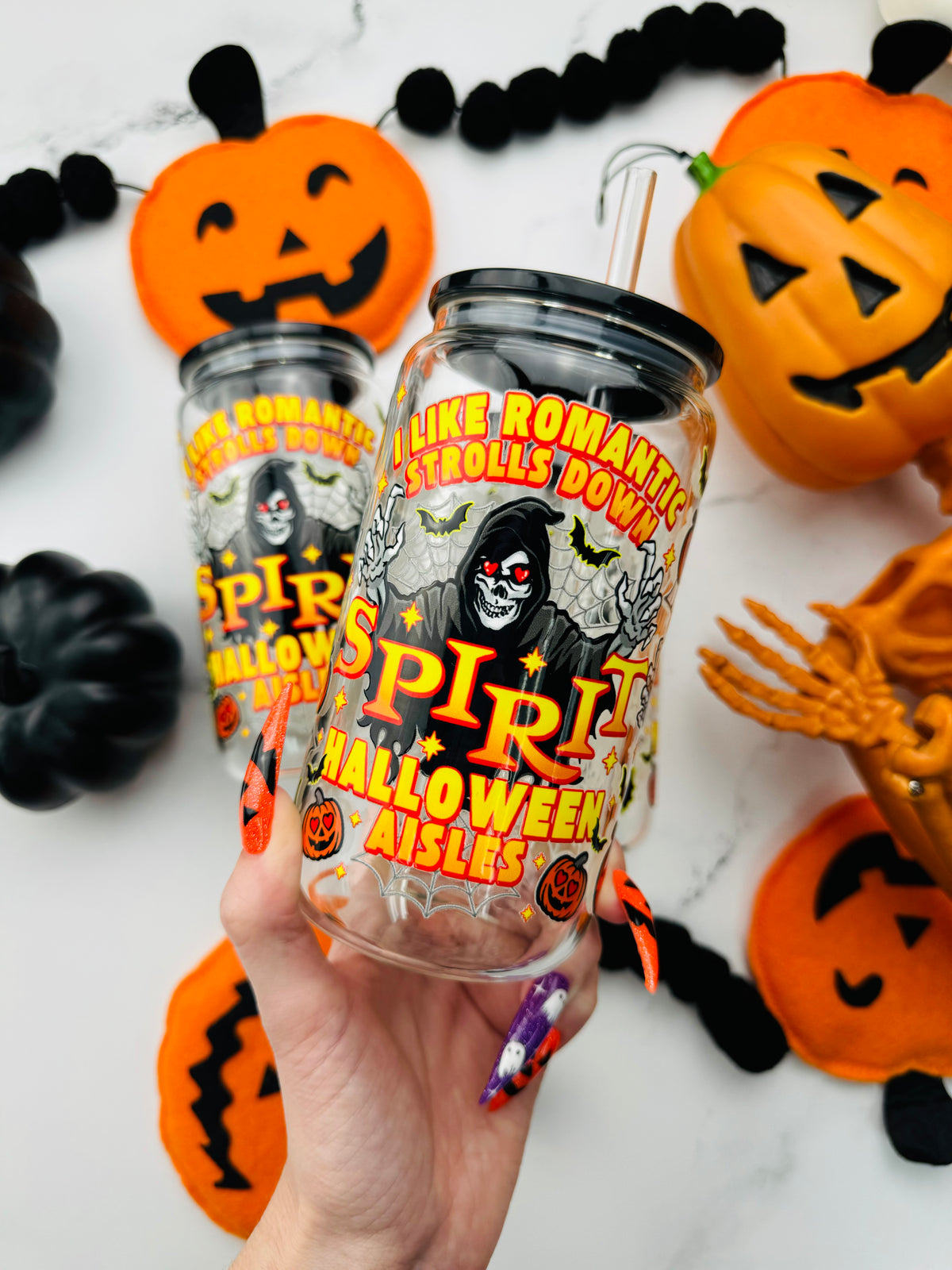Halloween Strolls Glass Cup