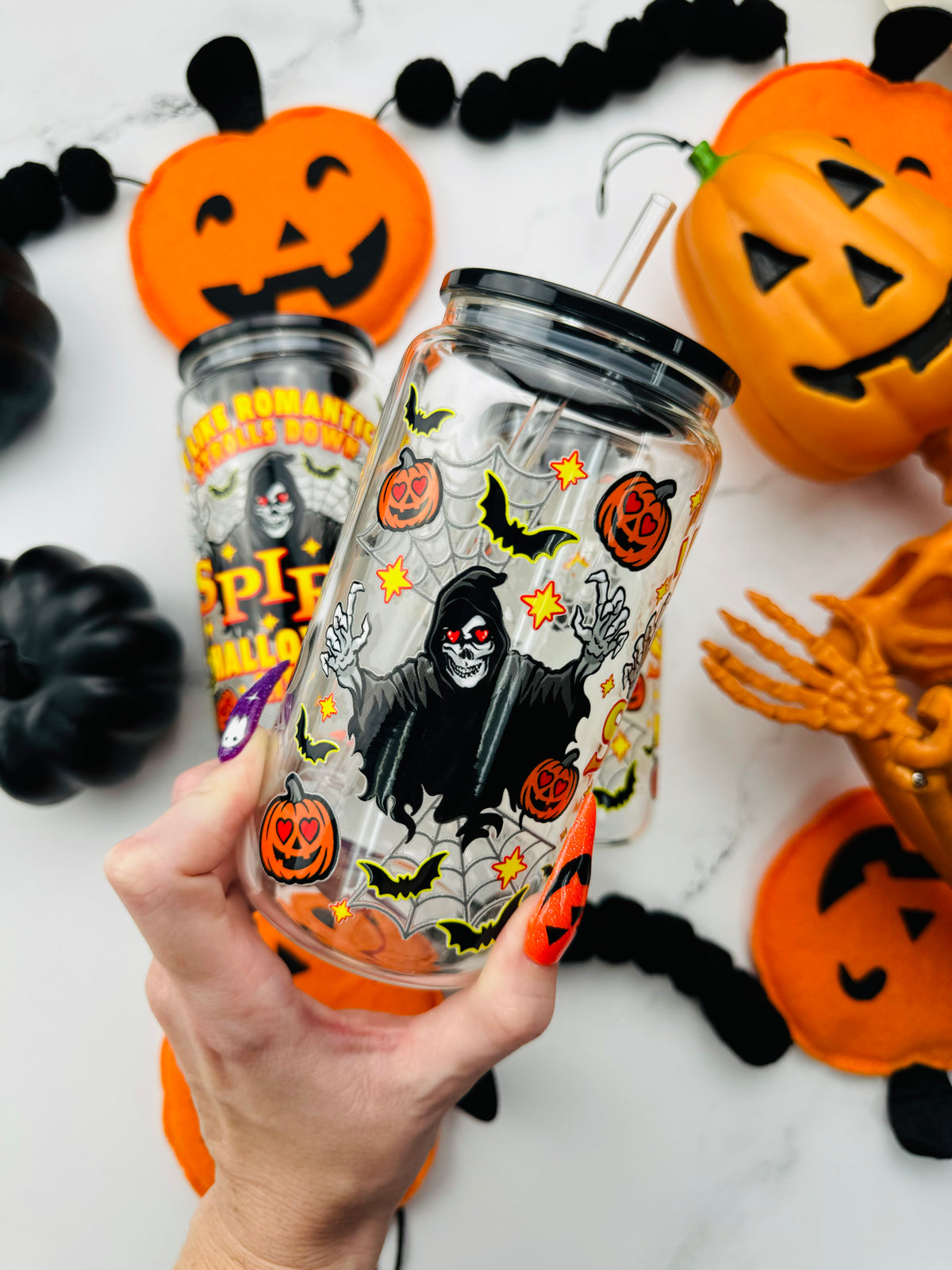 Halloween Strolls Glass Cup