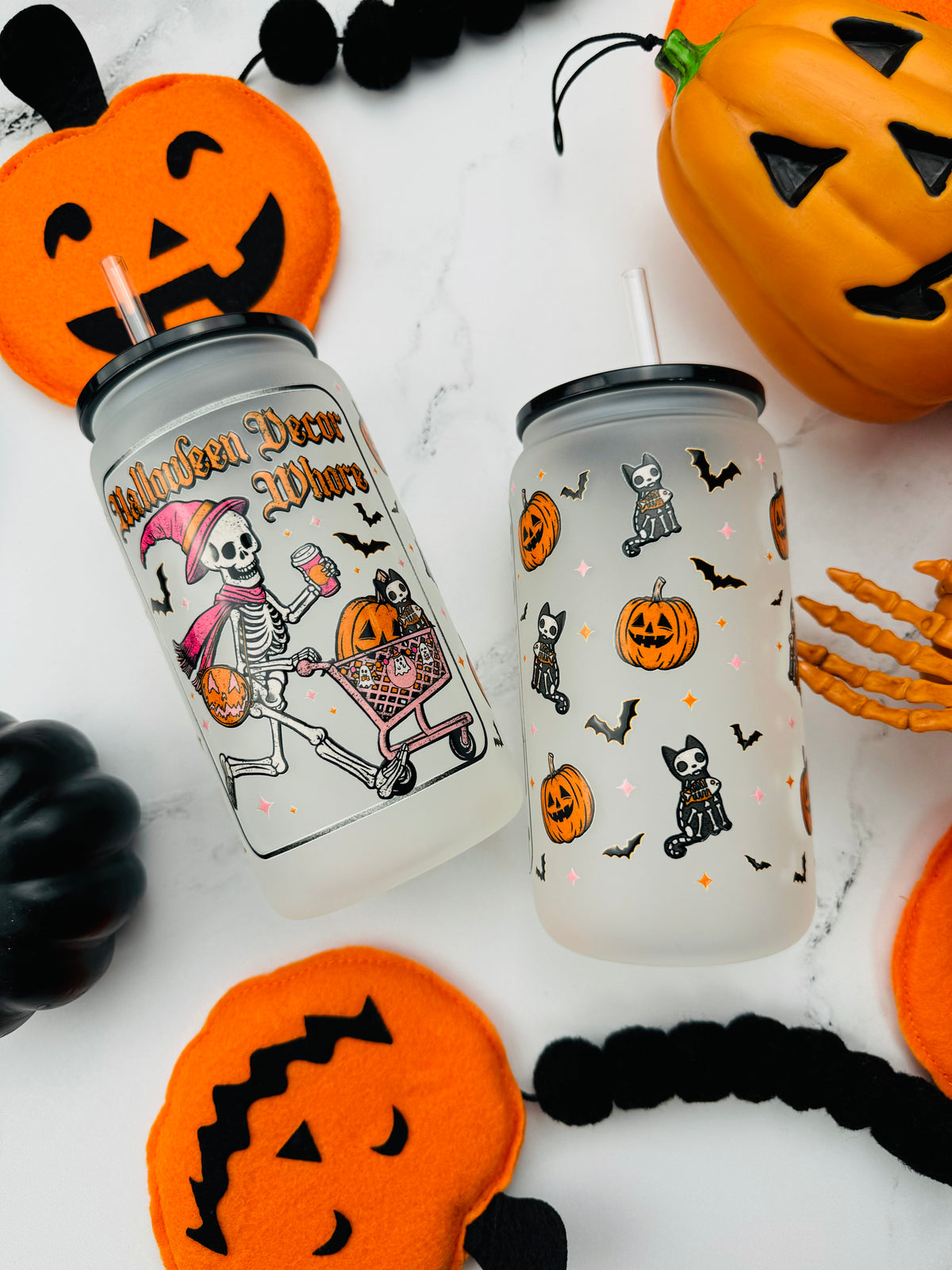 Halloween Decor Whore Glass Cup