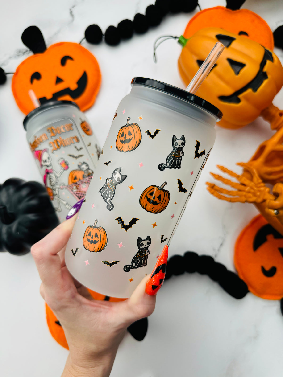 Halloween Decor Whore Glass Cup