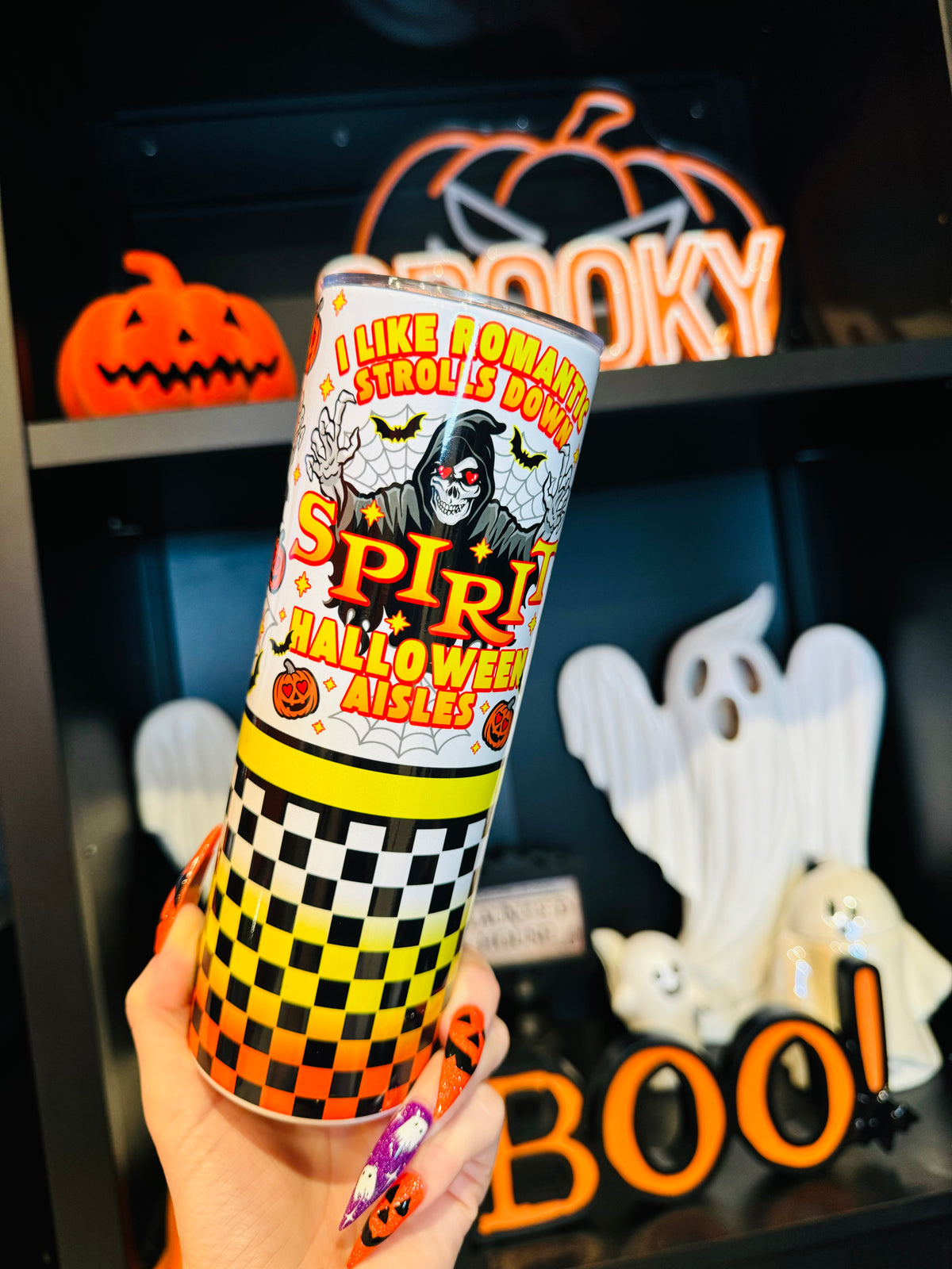 Halloween Strolls Skinny Tumbler