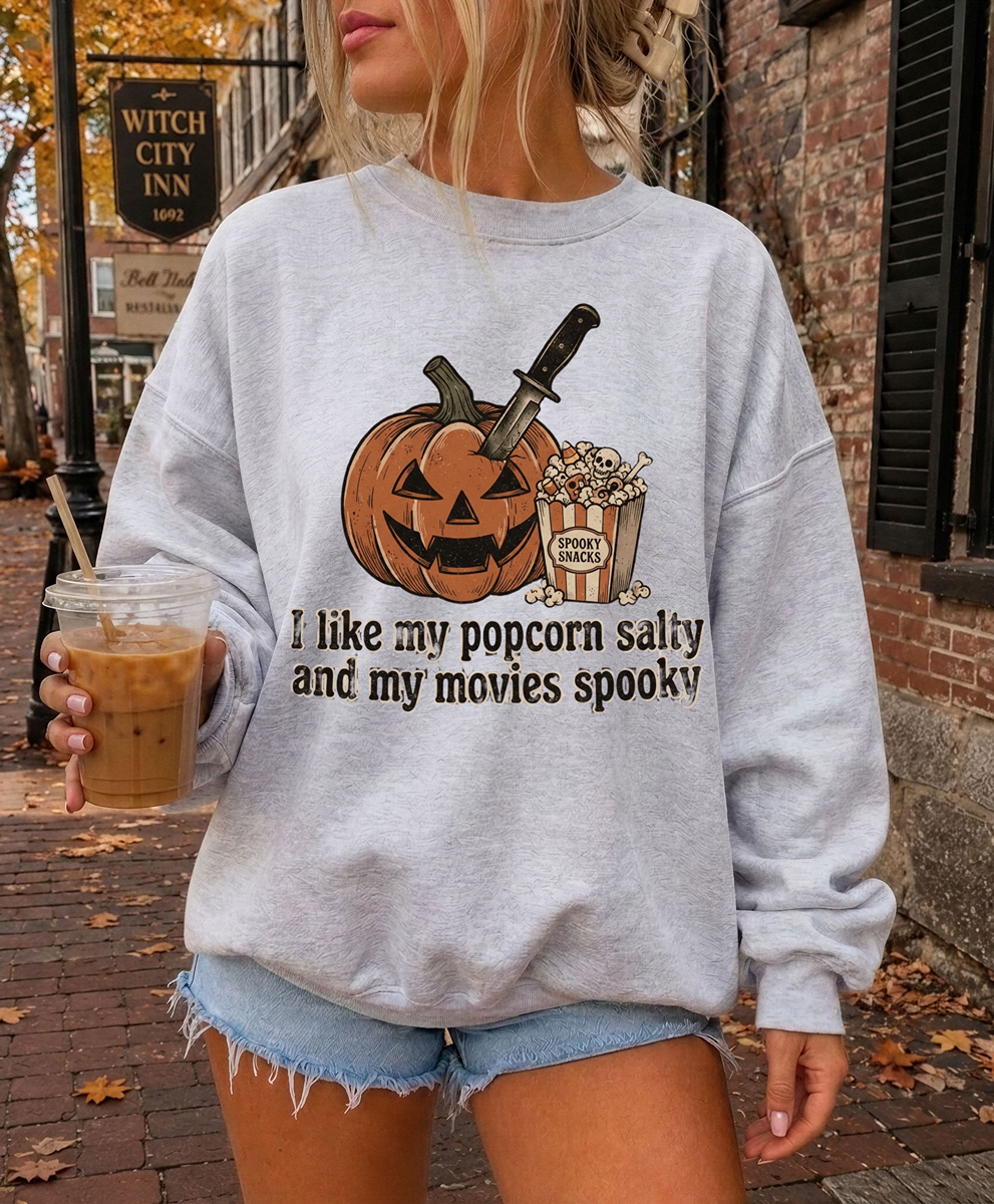 Spooky Movies & Popcorn Sweatshirt