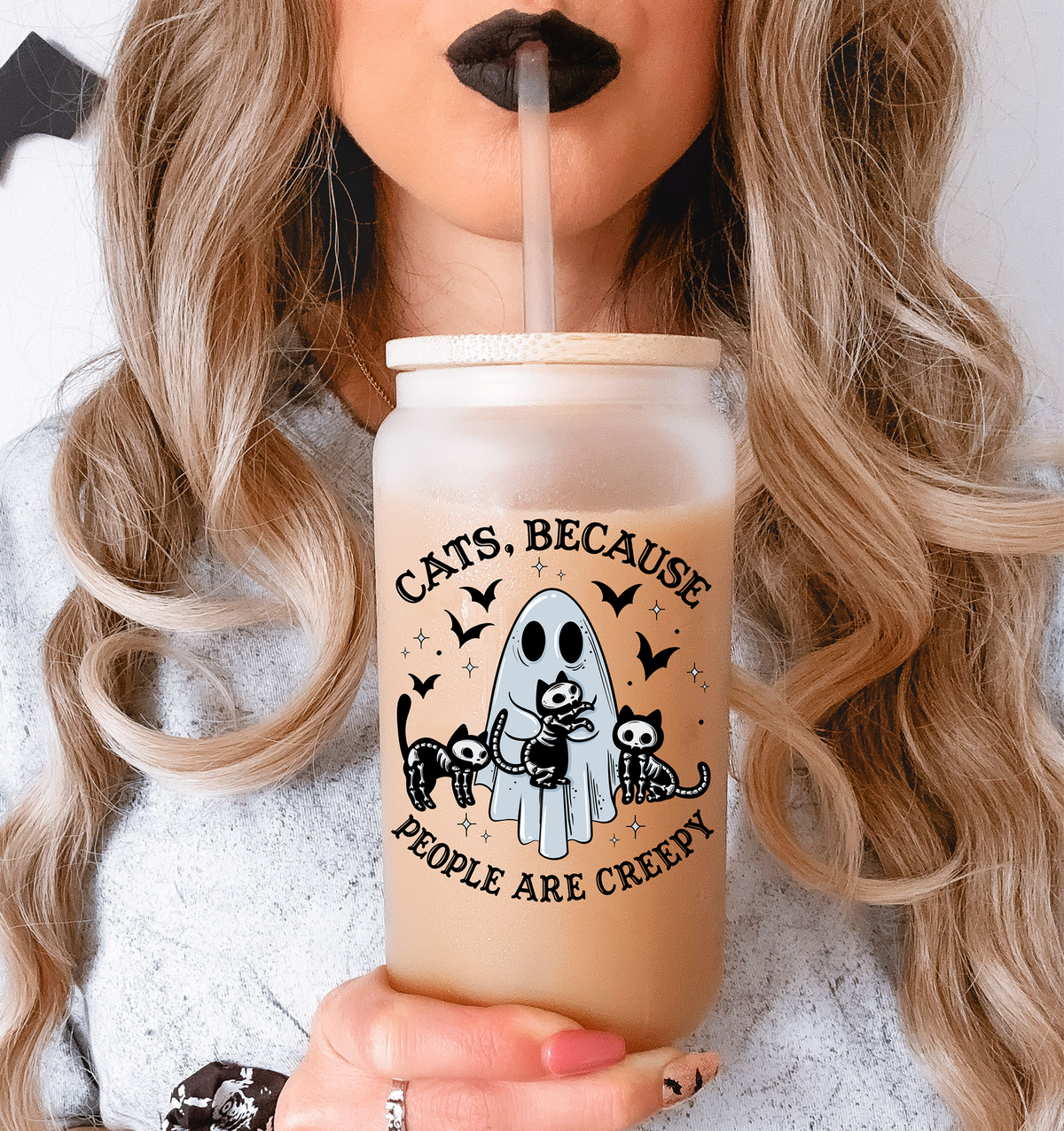 Cat's People Are Creepy Glass Tumbler