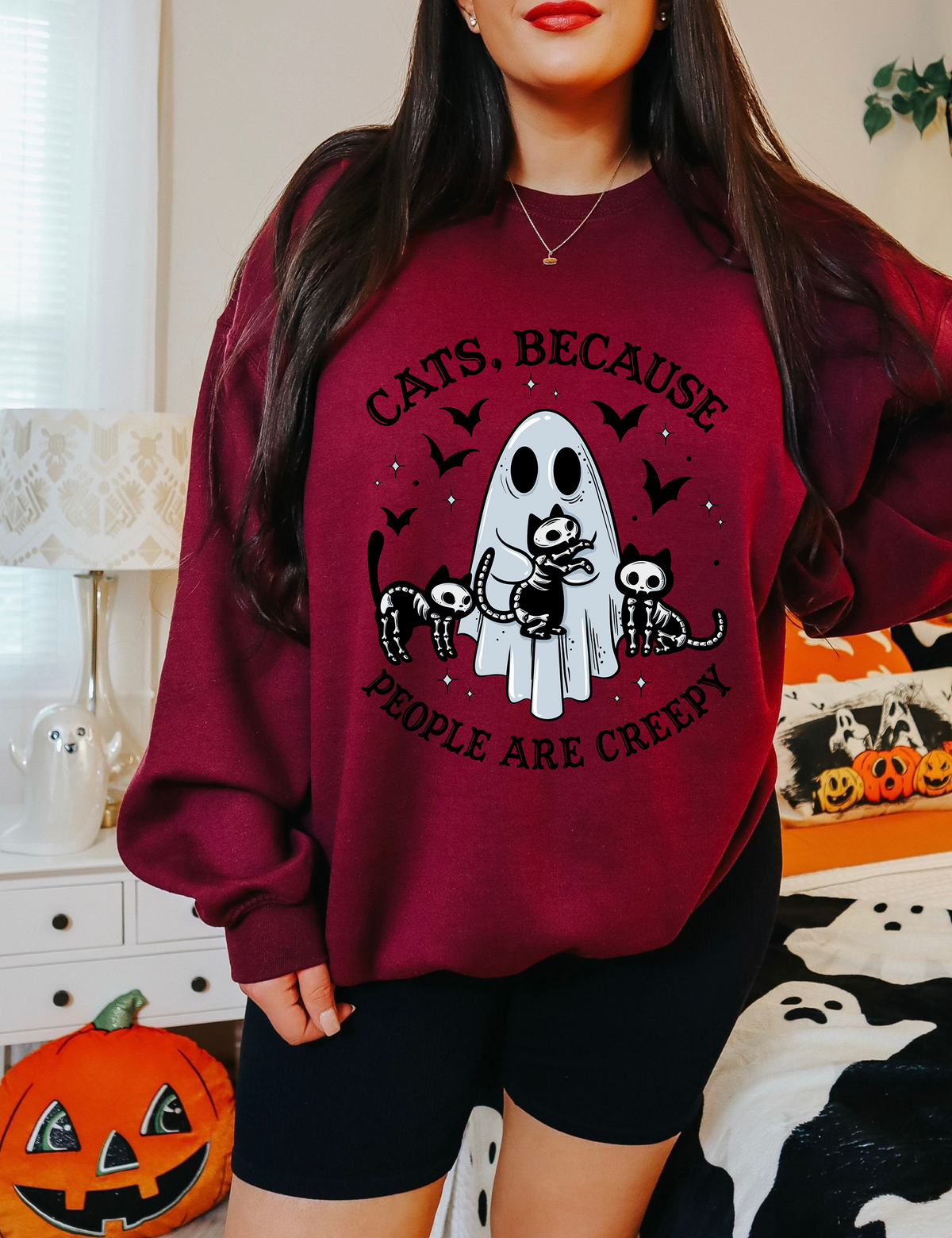 Cats, People are Creepy Sweatshirt