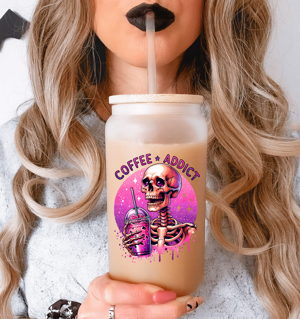 Coffee Addict  Glass Tumbler