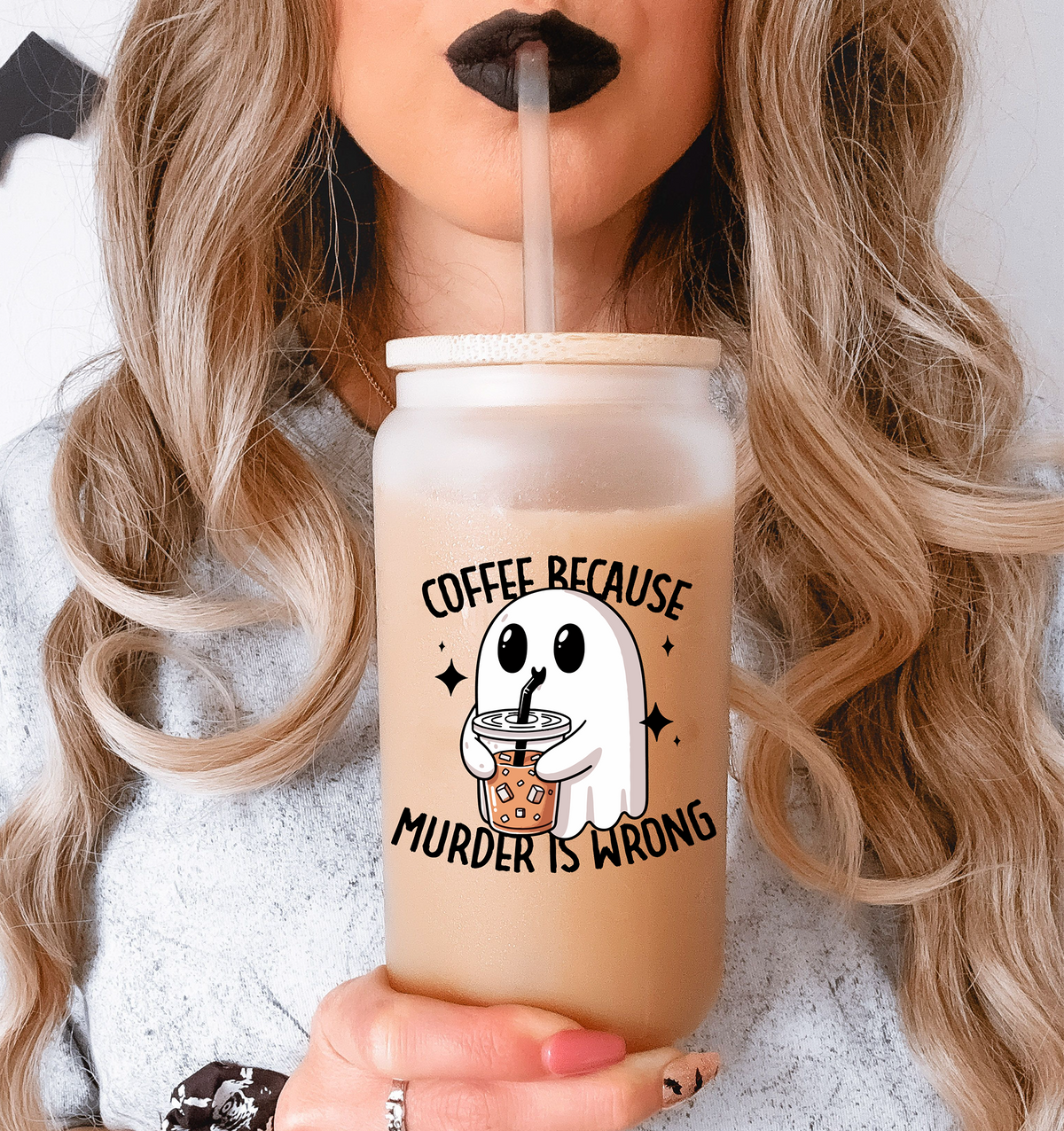 Coffee Murder Is Wrong Glass Tumbler