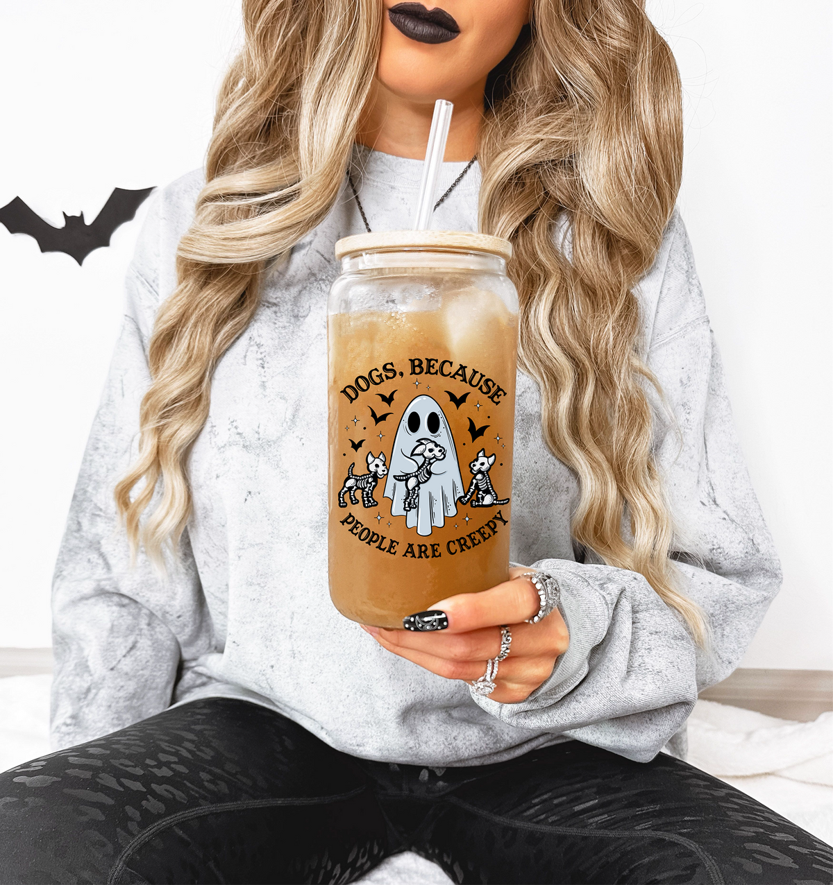 Dog's Cause People Are Creepy  Glass Tumbler