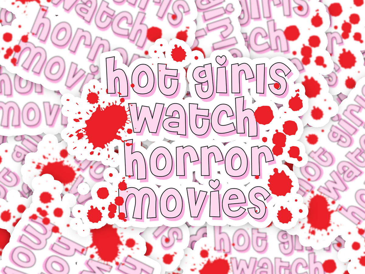 Hot Girls Watch Horror Movies Sticker