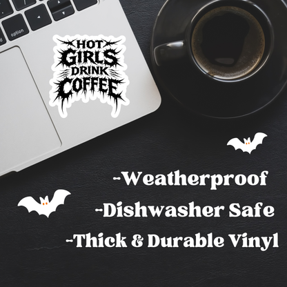 Hot Girls Drink Coffee Sticker