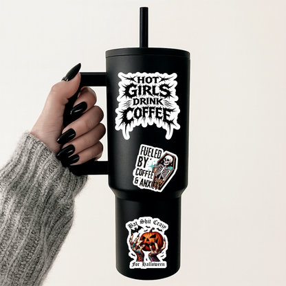 Hot Girls Drink Coffee Sticker