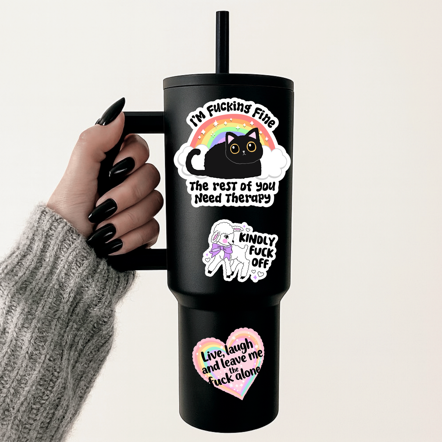 I'm Fucking Fine Cat Sticker