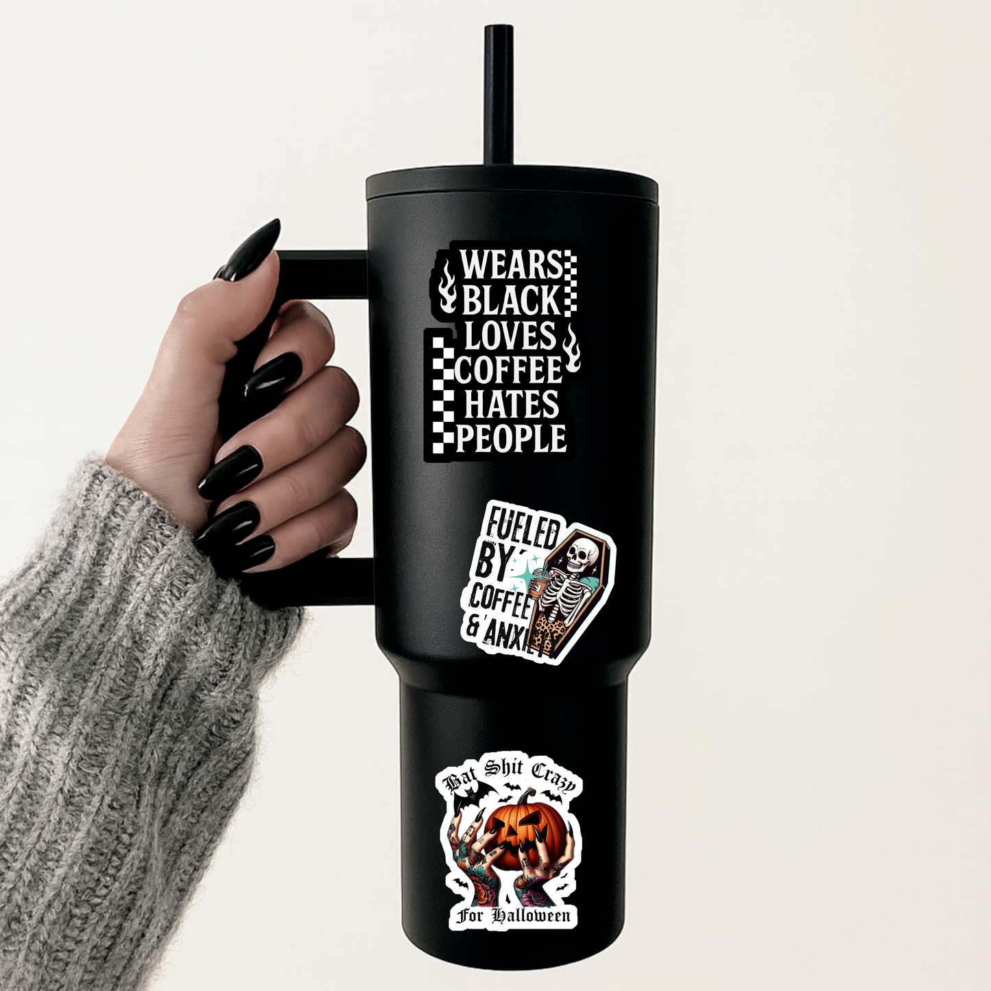 Wears Black Hates People Sticker