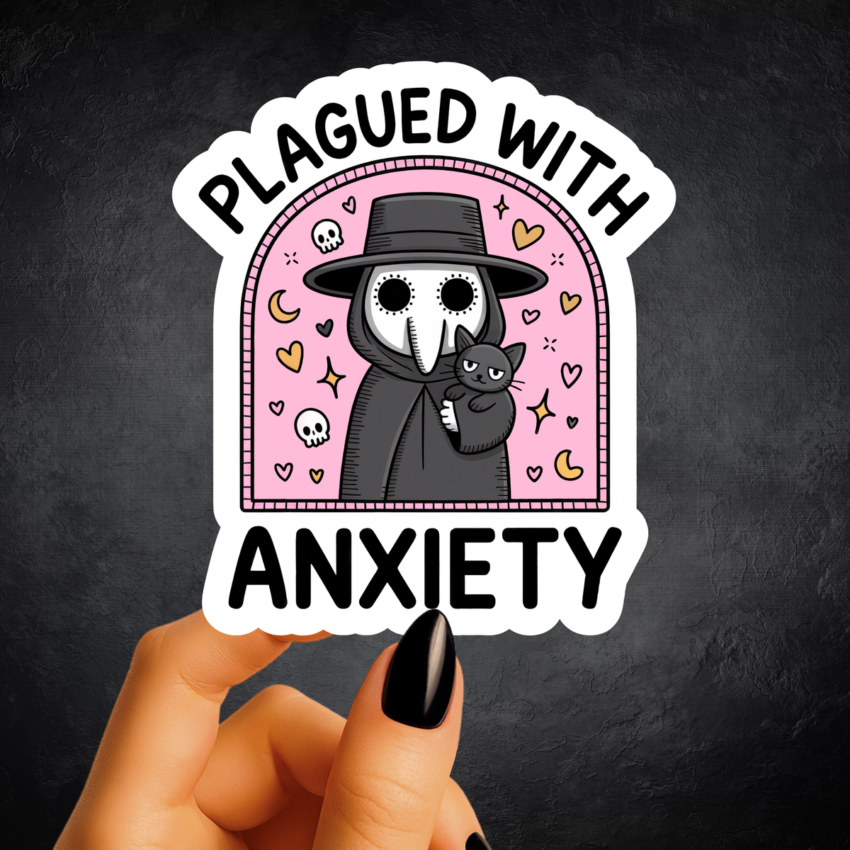 Plagued With Anxiety Sticker