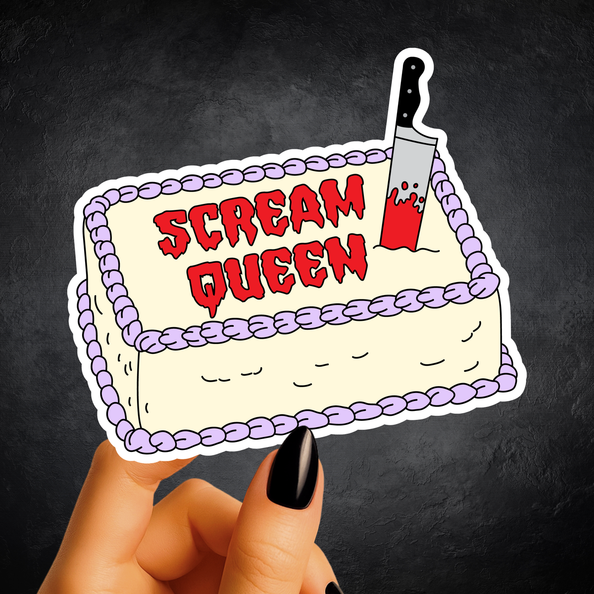 Scream Queen Cake Sticker