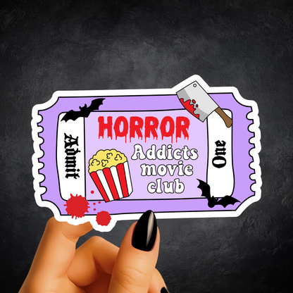 Horror Addict Ticket Sticker