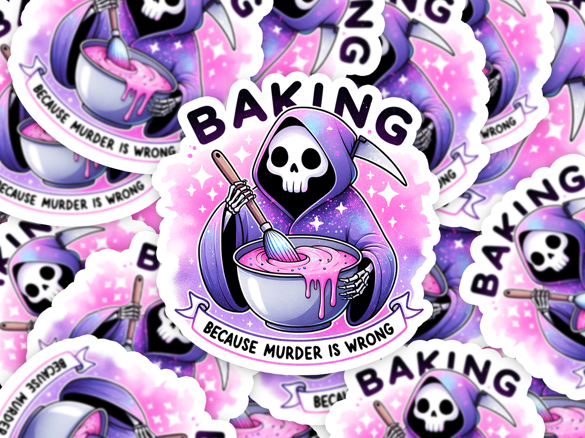 Baking Murder is Wrong Sticker