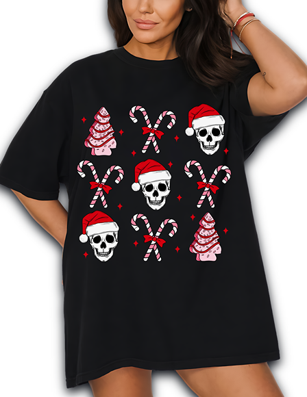 Candy Cane Skulls TEE