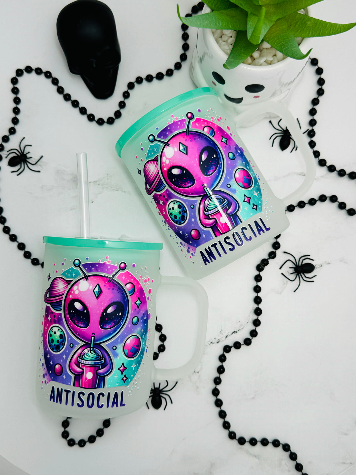 Anti Social Alien Frosted Mug