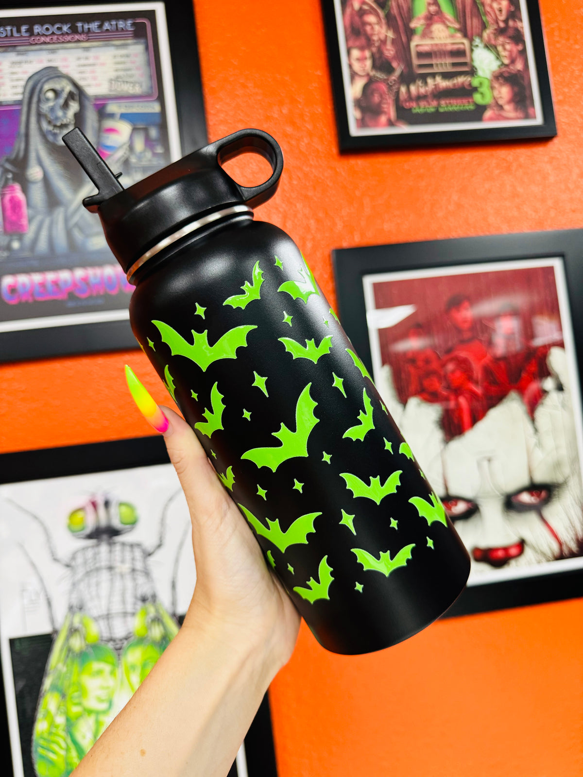 Green Bats Water Bottle