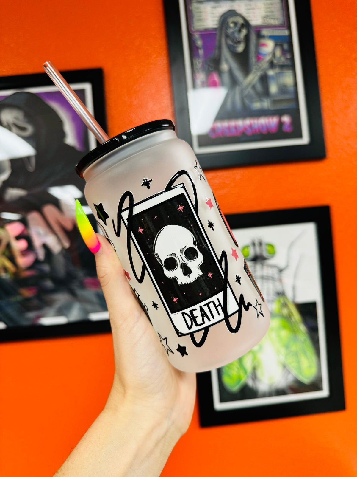 Death Card Glitter Cup