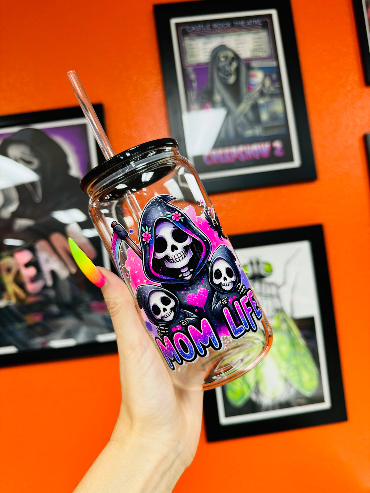 Reaper Mom Life Glass Cup