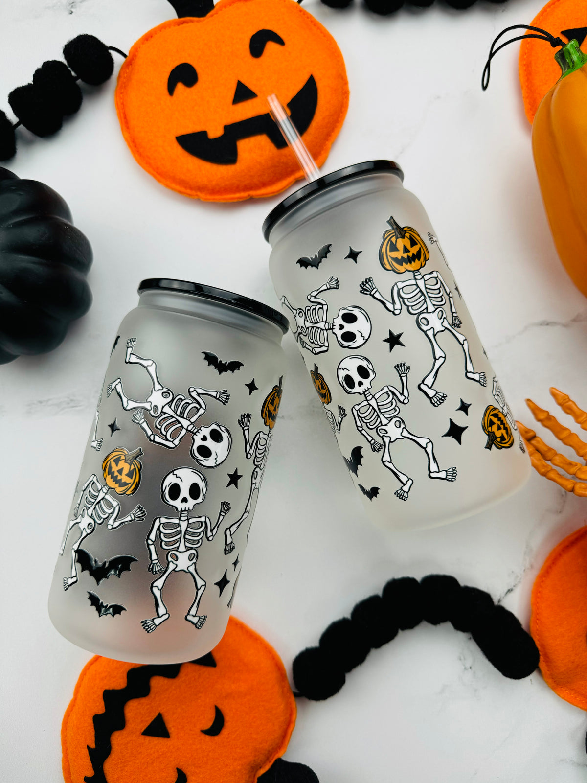 Skeleton Friends Glass Cup
