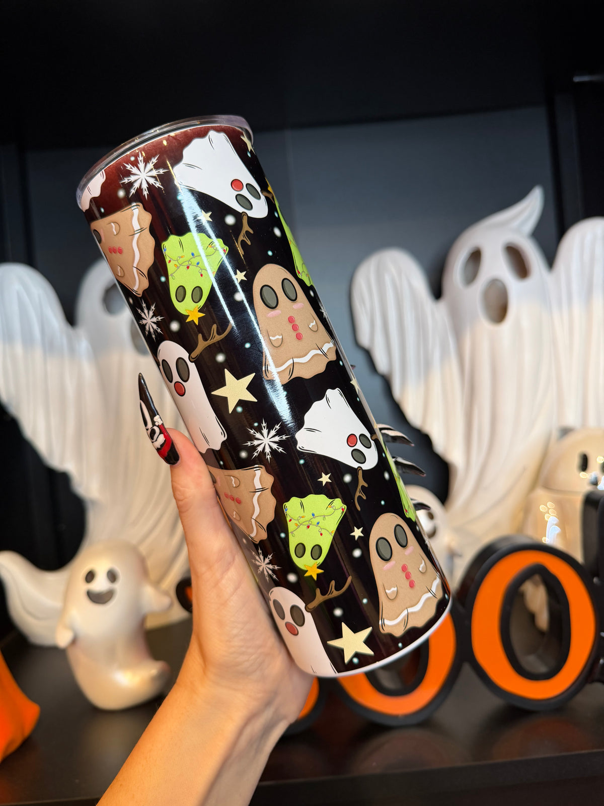 Reindeer Ghosts Skinny Tumbler