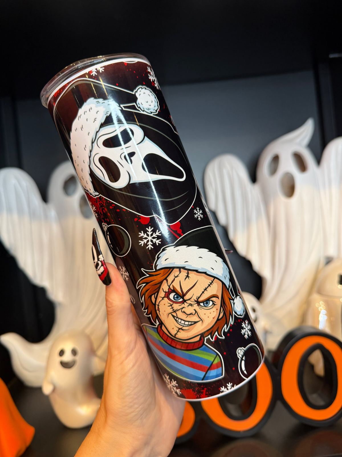 Xmas Horror Skinny Tumbler