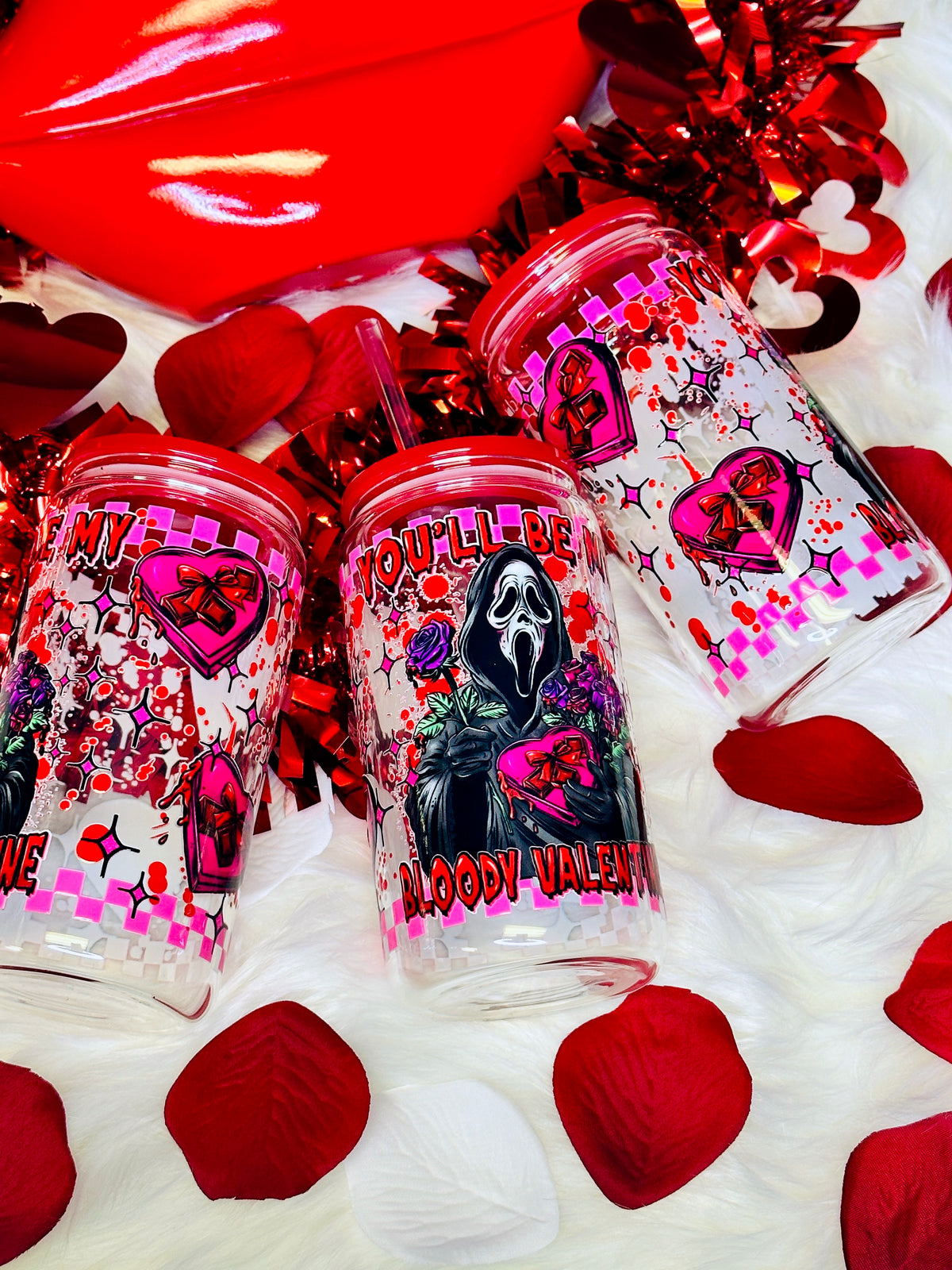 Bloody Valentine Glass Cup