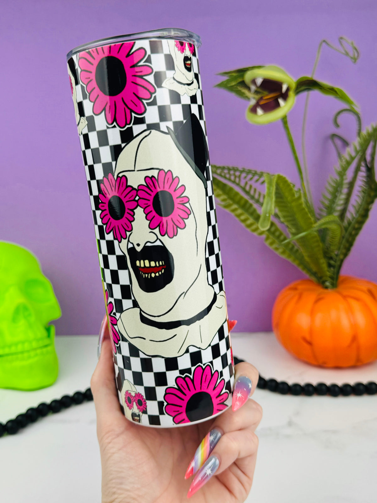 Pink Spring Terrifier Skinny Tumbler
