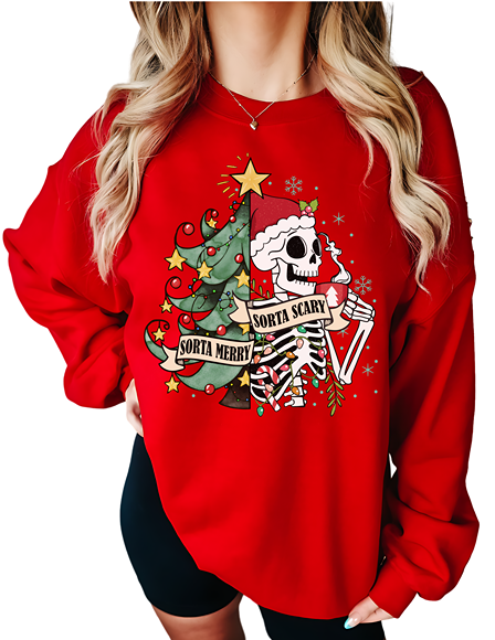 Merry Scary Skelly  Sweatshirt