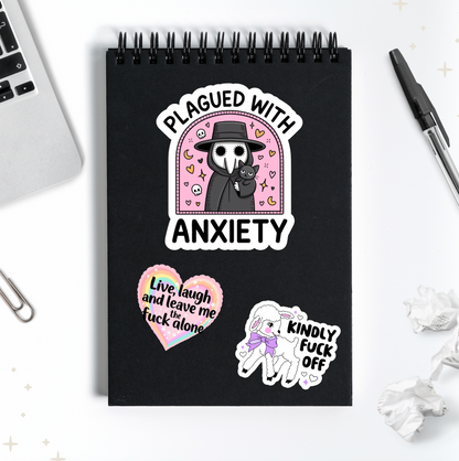 Plagued With Anxiety Sticker