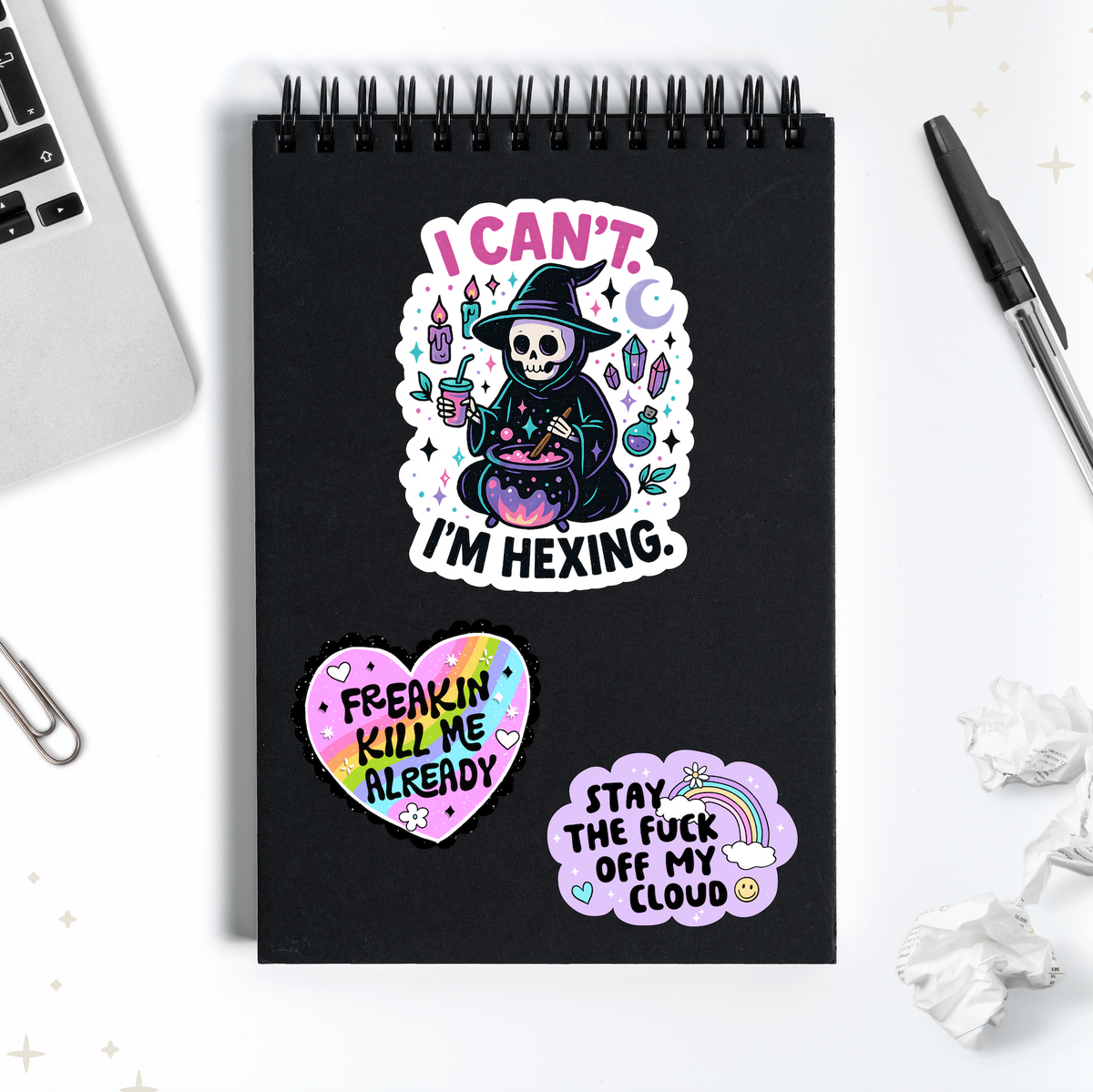 I Can't Im Hexing Sticker
