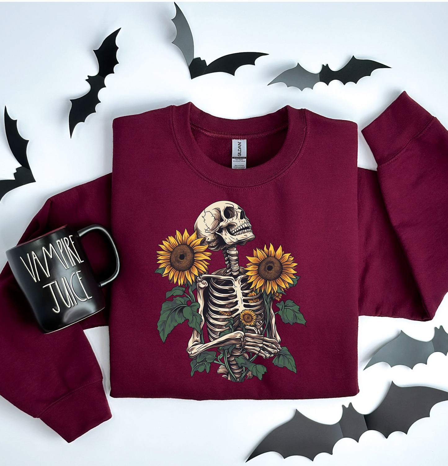 Skeleton Sunflowers Sweatshirt