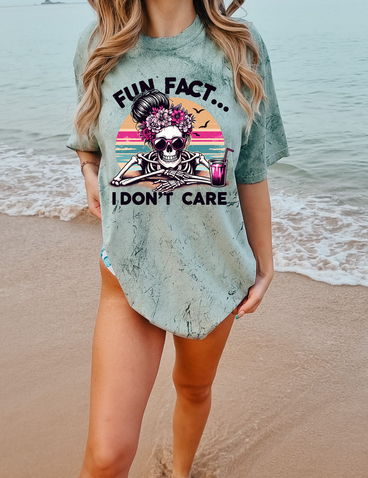 I Don't Care Tie Dye TEE