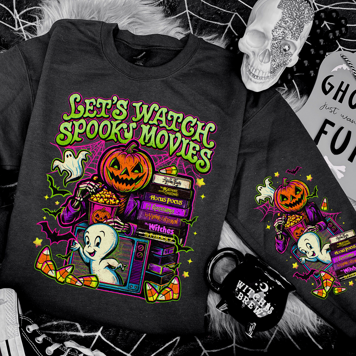 Let's Watch Spooky Movies Sweatshirt