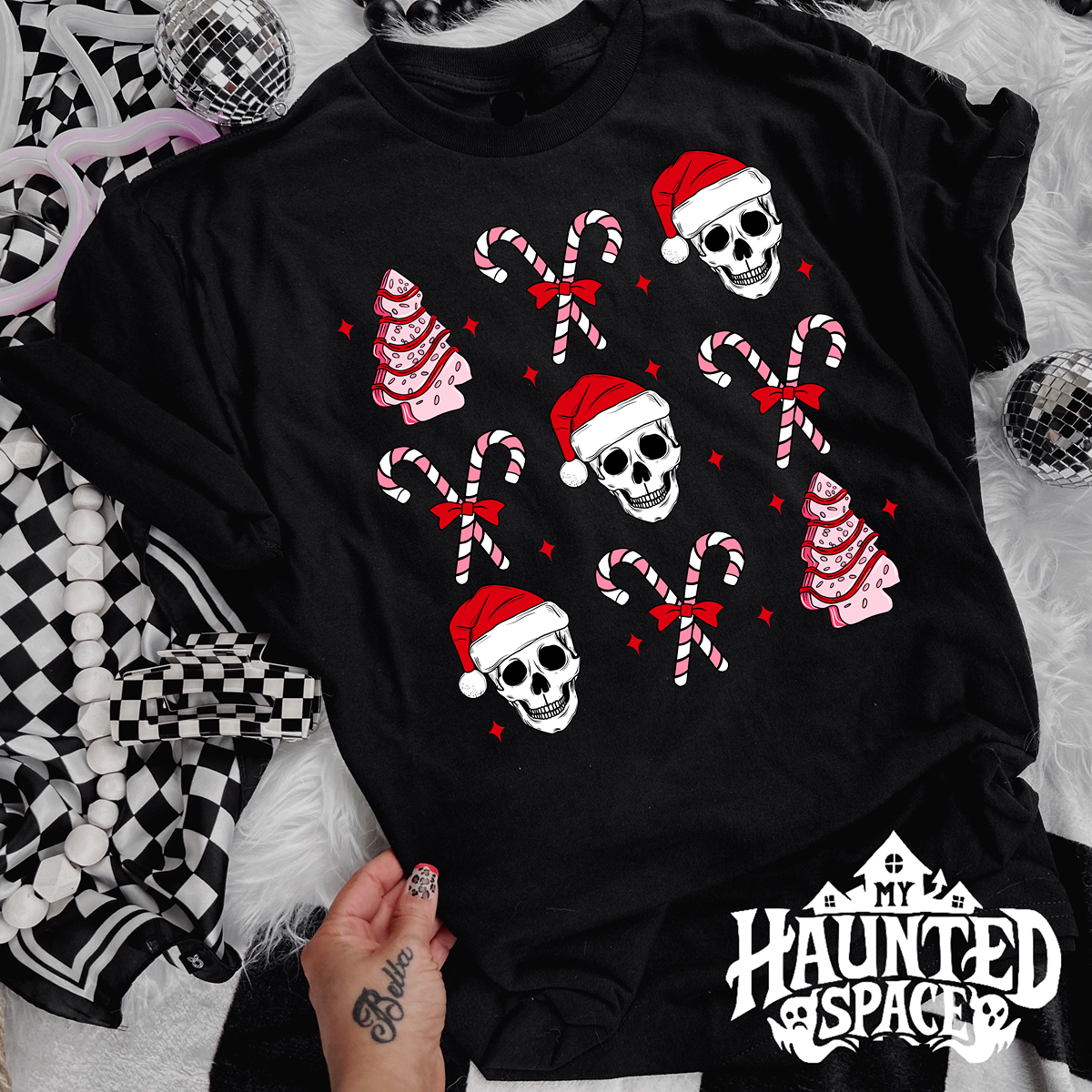 Candy Cane Skulls TEE
