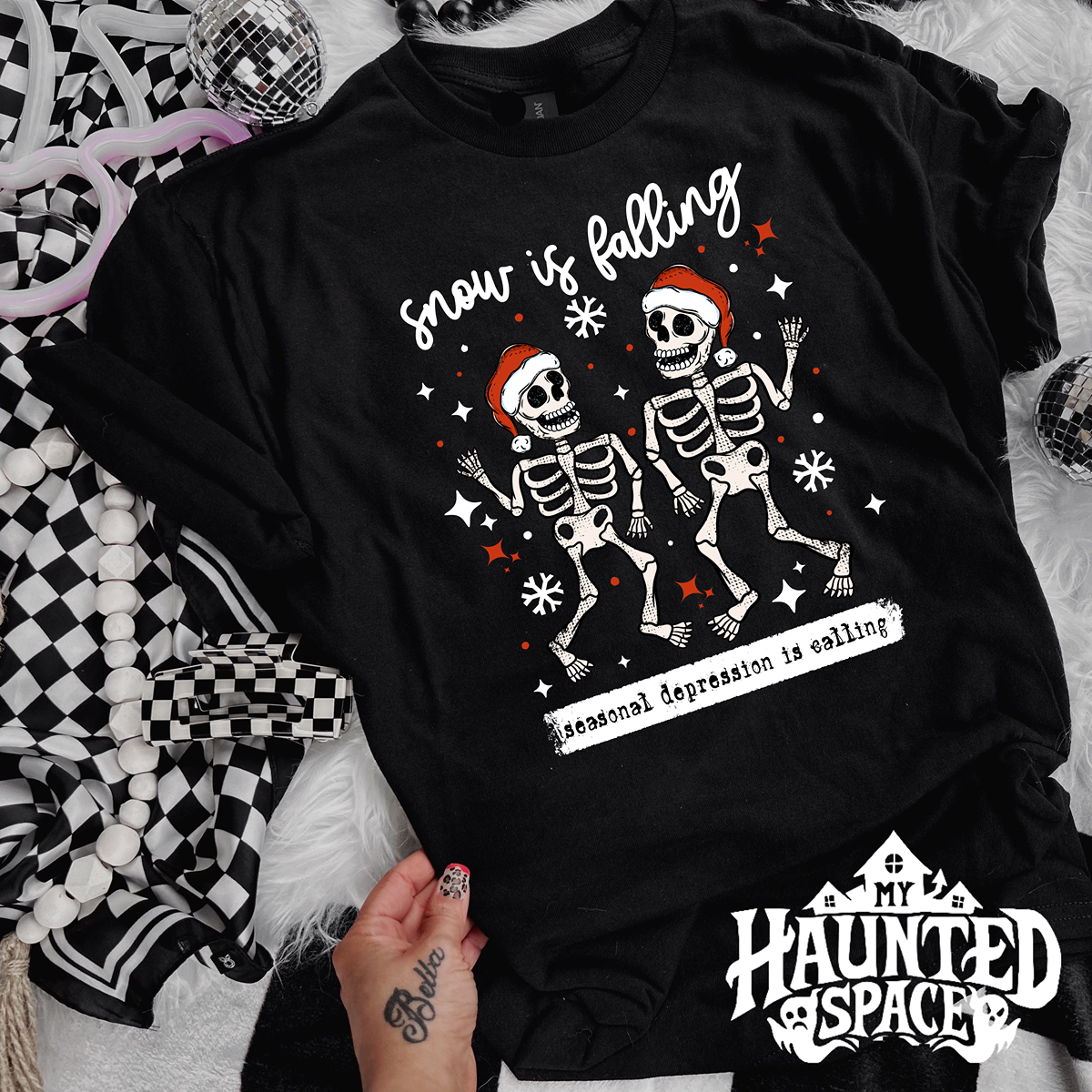 Snow Is Falling Skeletons TEE