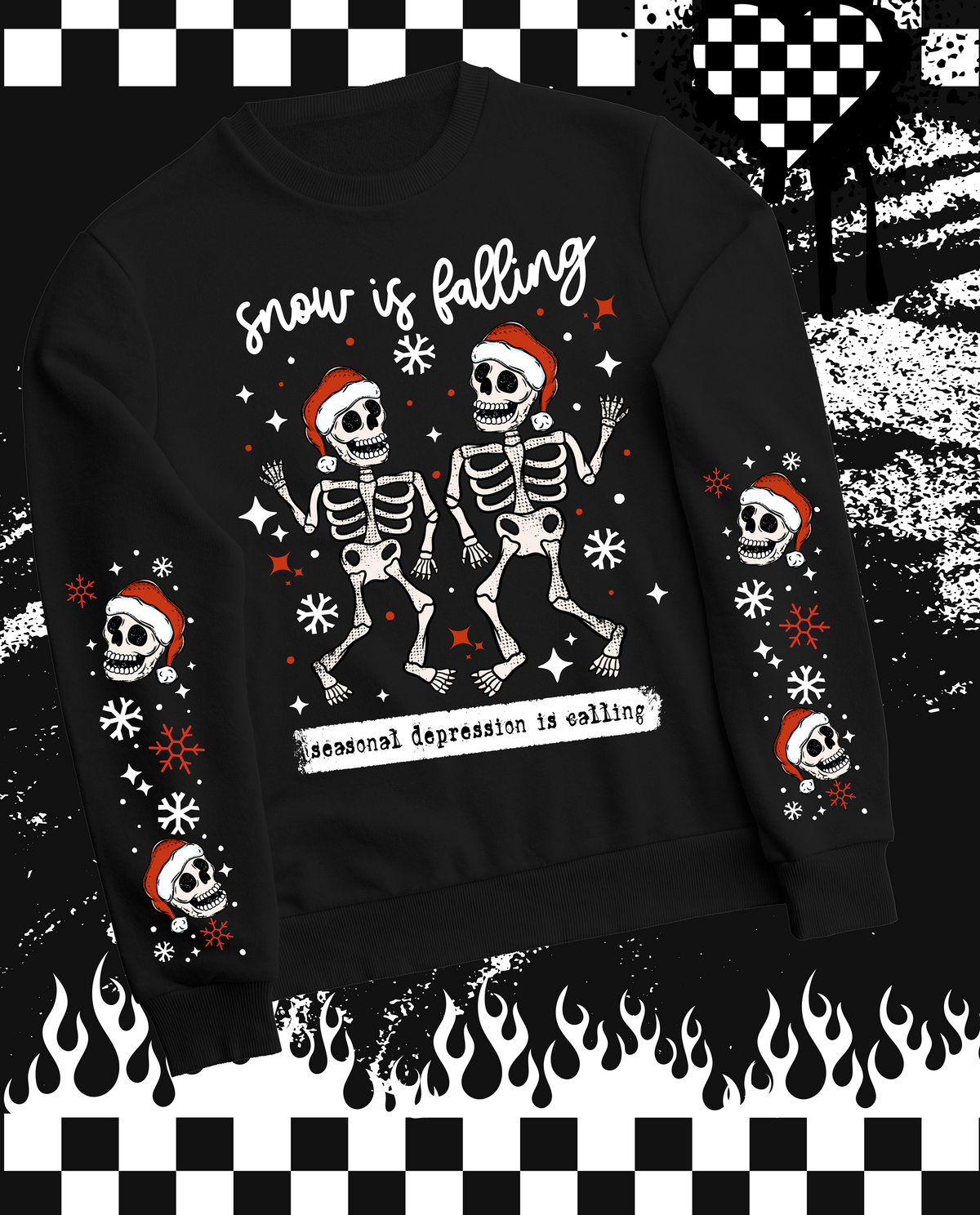 Snow Is Falling Skeletons  Sweatshirt