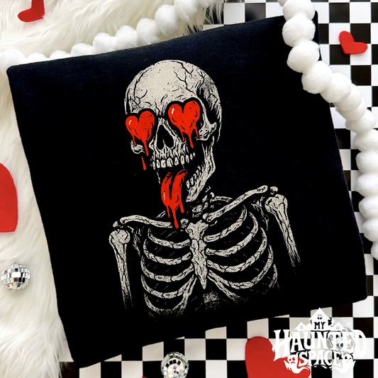 Heart Eyed Skeleton Sweatshirt