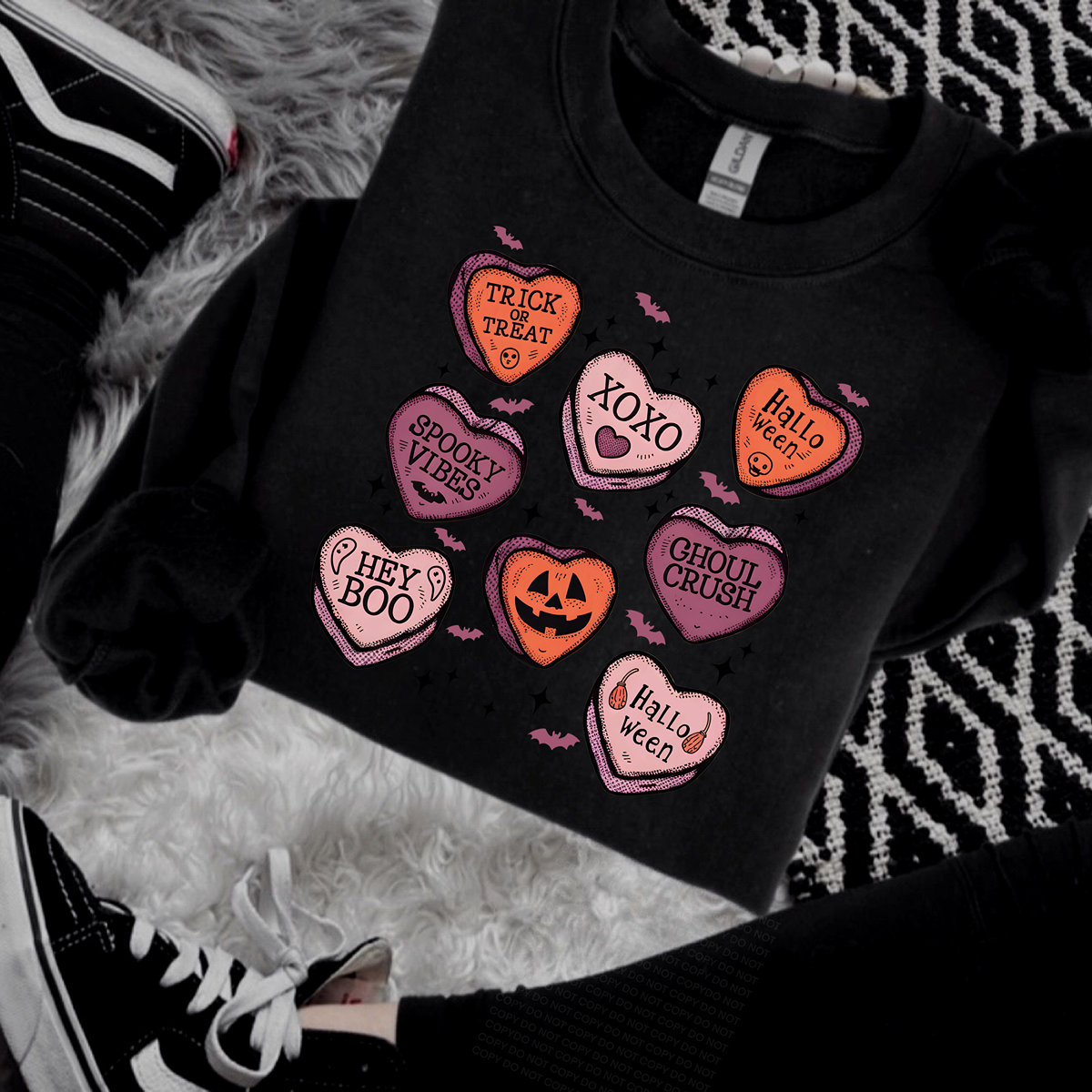 Halloween Candy Hearts Sweatshirt