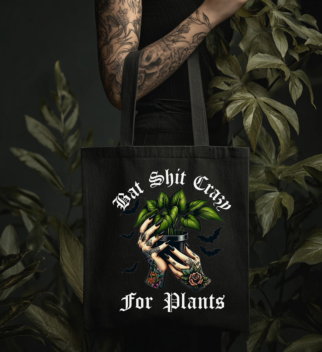 Bat Shit Crazy For Plants Tote Bag