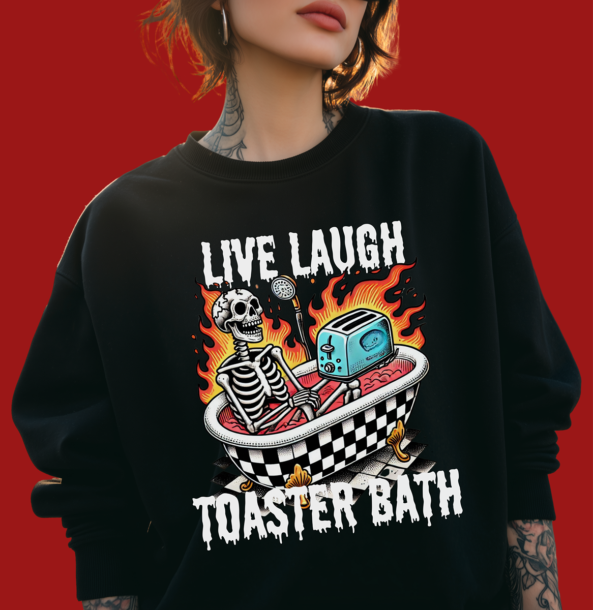 Skeleton Toaster Bath Sweatshirt