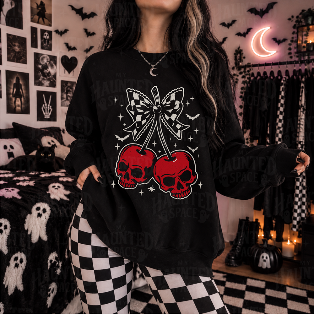 Red Cherry Skulls Sweatshirt